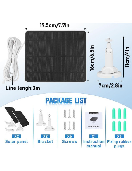 Cargador Solar XIIW para Cámaras Arlo Pro 3/4/5S - 5W IP65 Cargador Solar XIIW para Cámaras Arlo Pro 3/4/5S - 5W IP65