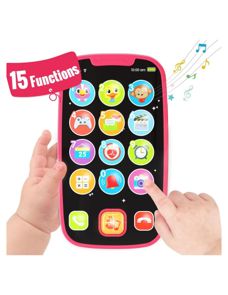 Teléfono Juguete para Bebé BABYFUNY Rosa 15 Funciones 12-18 Meses Teléfono Juguete para Bebé BABYFUNY Rosa 15 Funciones 12-18 Meses