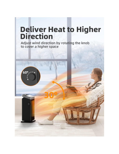 Calentador de Espacio BREEZOME MQ18 1500W Cerámico Oscilante