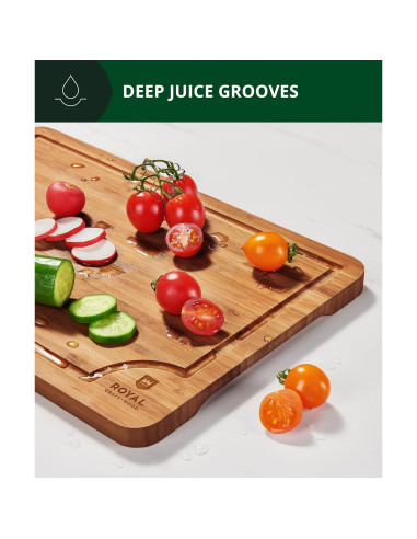 Juego de Tablas de Cortar de Madera Royal Craft 3 Pzs Bambú