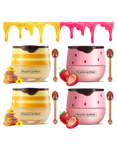 Bálsamo Labial Charm Kiss Miel y Fresa 4PCS Hidratante