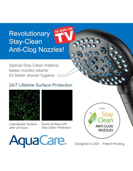 Cabezal de Ducha AquaCare 4X Alta Presión 10 Modos Negro Mate Cabezal de Ducha AquaCare 4X Alta Presión 10 Modos Negro Mate