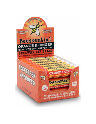 Bálsamo Labial Natural Beessential Jengibre Naranja 18 Unidades