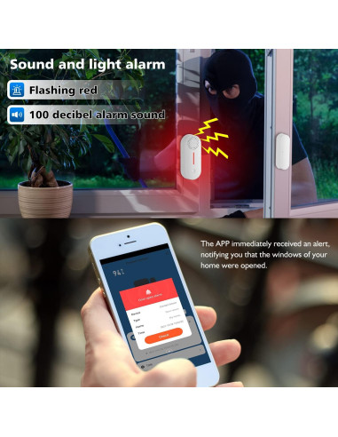 Paquete de 4 Sensores de Alarma WiFi Gaoducash 120 dB