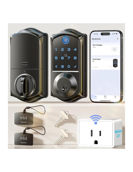 Cerradura Inteligente Veise VE017G Wi-Fi con Huella Dactilar Cerradura Inteligente Veise VE017G Wi-Fi con Huella Dactilar
