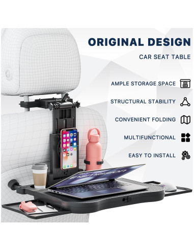 Mesa de Bandeja Trasera de Coche AUEOTUAR A08-2 Plegable