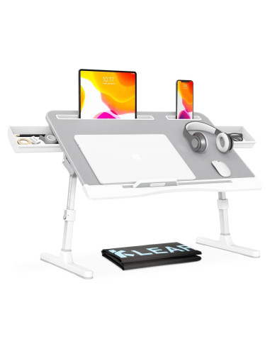 Mesa de Cama Plegable KLEAR para Laptop Ajustable Gris