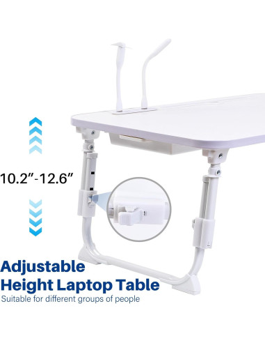 Escritorio Plegable para Laptop BYMECOST Blanco Ajustable
