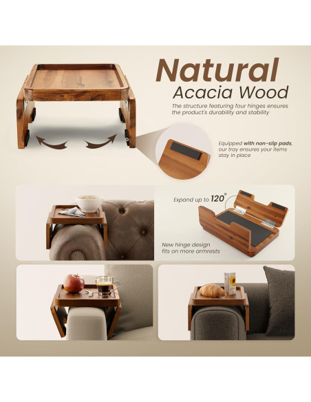 Bandeja para Reposabrazos de Sofá HOLANA - Madera Acacia 34.9x24.1cm Bandeja para Reposabrazos de Sofá HOLANA - Madera Acacia 34.9x24.1cm
