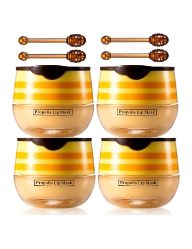 Bálsamo Labial Hidratante JISKG 4 Pcs Tarro de Miel 159g