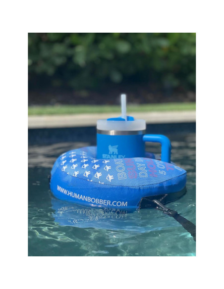 Portavasos Inflable Flotante Human Bobber Azul Grande Portavasos Inflable Flotante Human Bobber Azul Grande