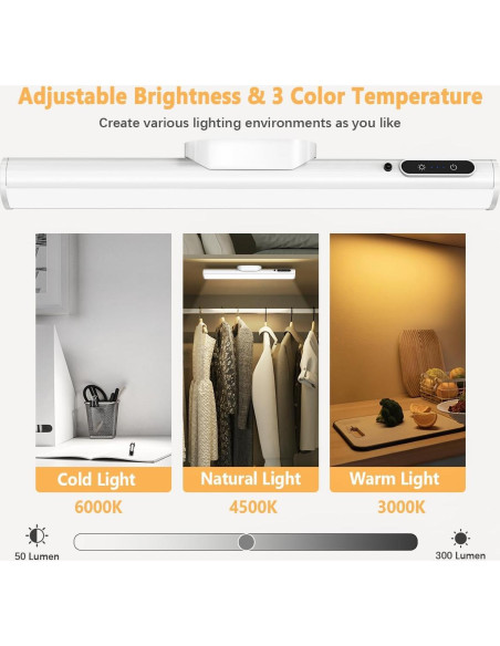 Luz de Tira LED Recargable Hapfish 34cm Blanca con Control Remoto Luz de Tira LED Recargable Hapfish 34cm Blanca con Control Remoto