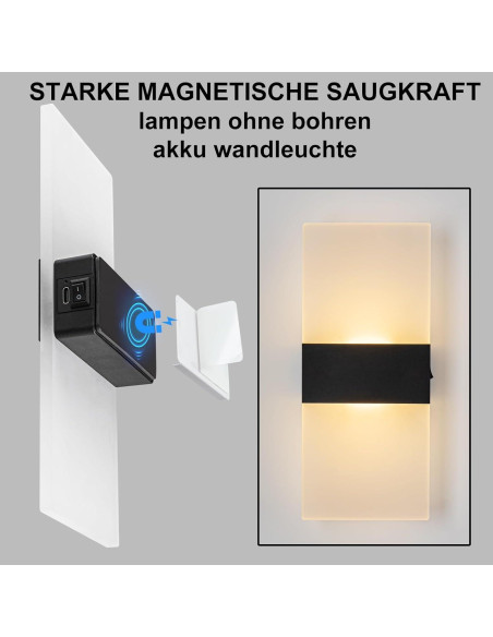 Juego de Apliques de Pared LED SURPALIG 2PCS Táctil 4000mAh Juego de Apliques de Pared LED SURPALIG 2PCS Táctil 4000mAh