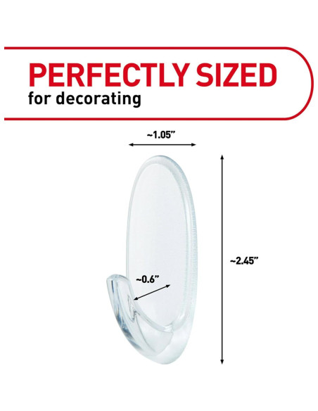 Ganchos de Pared Transparentes Command Medianos - 7 Ganchos, Soporta 0.91 kg Ganchos de Pared Transparentes Command Medianos - 7 Ganchos, Soporta 0.91 kg