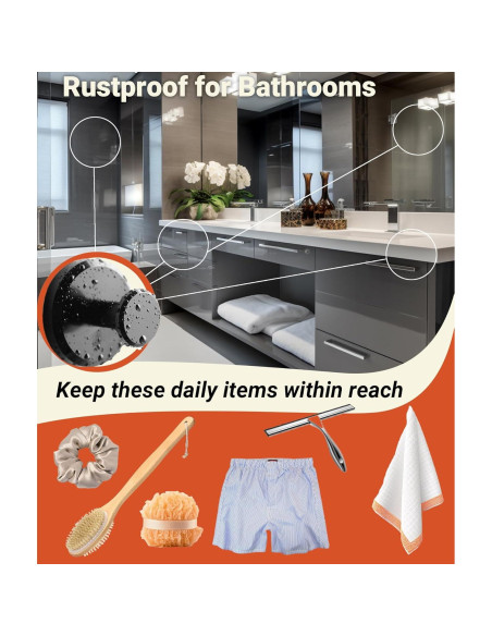 Ganchos de Ventosa Kitston Negros para Ducha y Cocina - Paquete de 2 Ganchos de Ventosa Kitston Negros para Ducha y Cocina - Paquete de 2