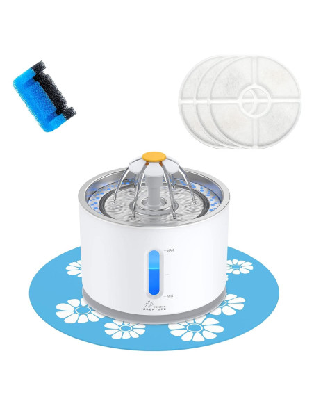 Fuente de Agua para Gatos Wonder Creature 2.4L Acero Inoxidable Fuente de Agua para Gatos Wonder Creature 2.4L Acero Inoxidable