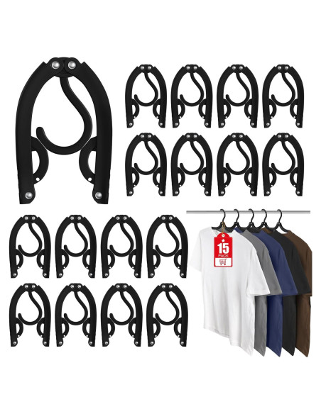 15 Perchas de Viaje Plegables Besslly Color Negro 15 Perchas de Viaje Plegables Besslly Color Negro