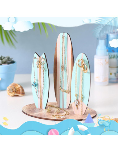 Soporte Organizador de Joyería Surfista Wonderjune Azul 21.5x14cm