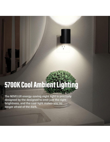 Luz Nocturna Enchufable NOVELUX 5700K LED Ajustable 2 Pz