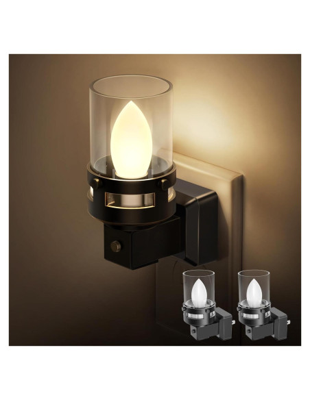 Luz Nocturna LED Briignite Enchufable 2 Piezas 3000K Luz Nocturna LED Briignite Enchufable 2 Piezas 3000K