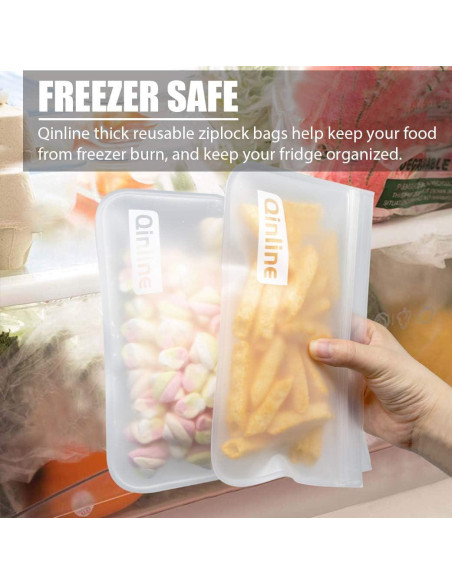 Bolsas Reutilizables Qinline 24 Pzas 1 Galón para Alimentos Bolsas Reutilizables Qinline 24 Pzas 1 Galón para Alimentos