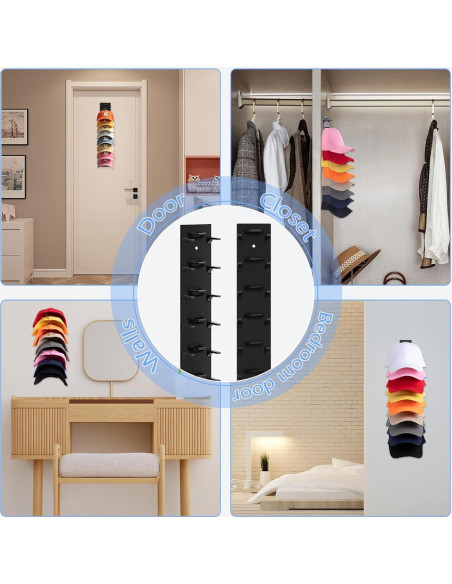Organizador de Sombreros Dntorx, Soporte Pared 2 Piezas, 18 Sombreros Organizador de Sombreros Dntorx, Soporte Pared 2 Piezas, 18 Sombreros