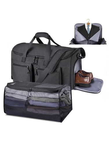 Bolsa de viaje 2 en 1 HILOMON para trajes y ropa - Negro