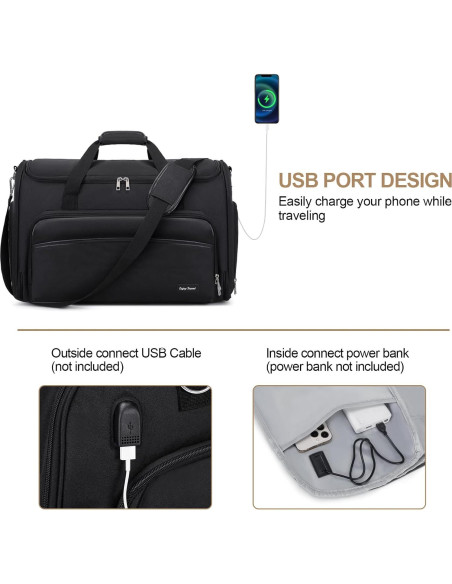 Bolsa Duffle Convertible 4 en 1 Bevalsa Negra 55L Bolsa Duffle Convertible 4 en 1 Bevalsa Negra 55L