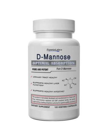 D-Mannose 500 mg Superior Labs - 120 Cápsulas Veganas
