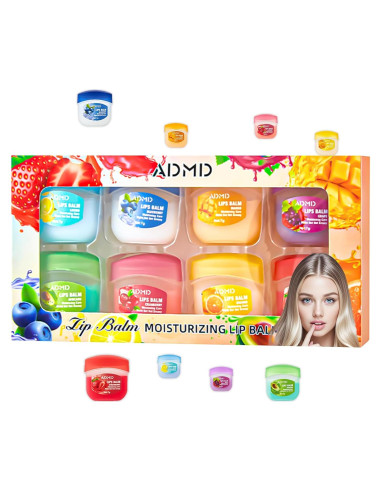 Conjunto de bálsamo labial hidratante Shantou 8 sabores 100g