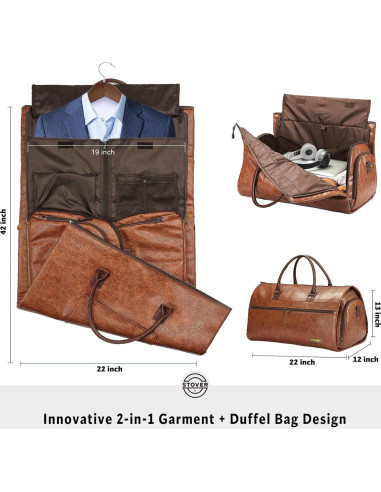 Bolsa de Viaje Duffle STOVER 2-en-1 Grande 57L Marrón