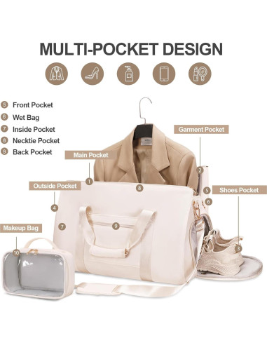 Bolsa de viaje convertible FIXITOK 3 en 1 con puerto USB