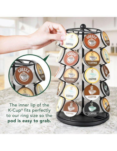 Soporte Giratorio para K Cup Nifty - Organizador Negro 35 Cápsulas