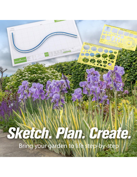 Kit de Diseño de Jardín Garden Tutor - Plantillas y Regla Flexible Kit de Diseño de Jardín Garden Tutor - Plantillas y Regla Flexible
