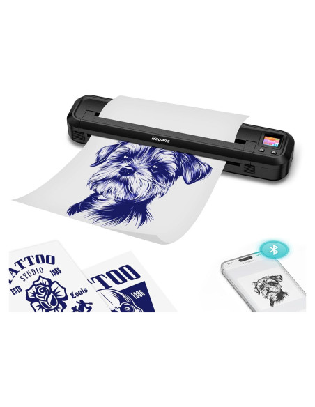 Impresora de Plantillas de Tatuaje Bagana M500 Inalámbrica A4 Impresora de Plantillas de Tatuaje Bagana M500 Inalámbrica A4
