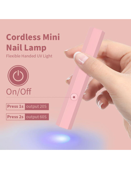 Lámpara UV para Uñas de Gel ShynyShy Rosa 395nm Portátil Lámpara UV para Uñas de Gel ShynyShy Rosa 395nm Portátil