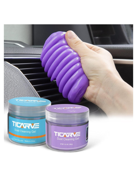 TICARVE Gel de Limpieza para Automóviles 2Pack 320g Reutilizable TICARVE Gel de Limpieza para Automóviles 2Pack 320g Reutilizable