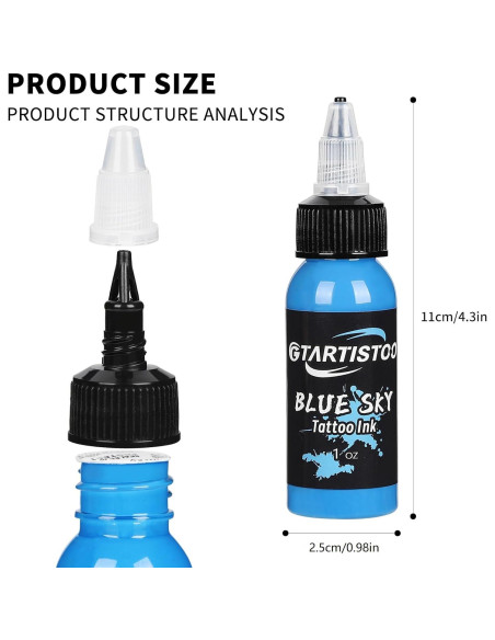 Juego de Tinta para Tatuajes Profesional GTARTISTOO 14 Colores 30ml Juego de Tinta para Tatuajes Profesional GTARTISTOO 14 Colores 30ml