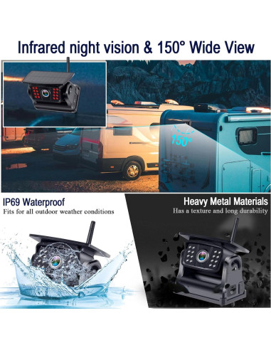 Cámara de Respaldo Inalámbrica Solar DoHonest A6 1080P 5"