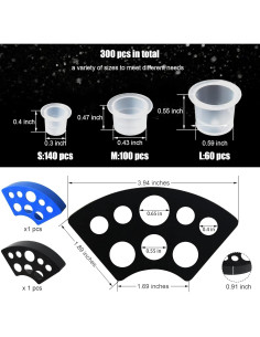 302PCS Tapas de Tinta para Tatuajes Yuronam con Soportes 2