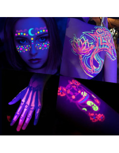 Juego de Tinta para Tatuajes Fluorescente Ybeauty 8 Colores 15ml 2