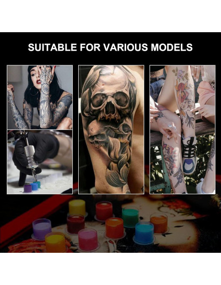 Soporte de Tinta para Tatuajes Anghie con 100 Tapas Grandes Soporte de Tinta para Tatuajes Anghie con 100 Tapas Grandes