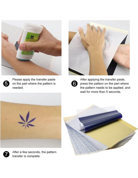 Papel de Transferencia de Tatuaje WZPB A4 - 50 Hojas Térmicas Papel de Transferencia de Tatuaje WZPB A4 - 50 Hojas Térmicas
