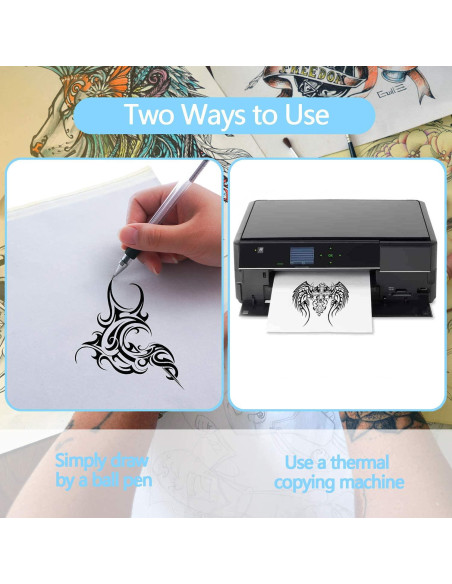 Papel de Transferencia de Tatuaje UPTATSUPPLY 100 Hojas A4 Papel de Transferencia de Tatuaje UPTATSUPPLY 100 Hojas A4