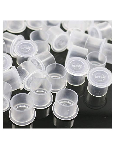 Tazas de Tinta para Tatuajes KANSPHY 300pcs 17x14mm Plástico Tazas de Tinta para Tatuajes KANSPHY 300pcs 17x14mm Plástico