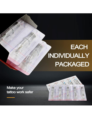Agujas de Tatuaje Yuelong 100pcs Mixtas 1203RS 1205RS 1207RS 1209RS 1211RS