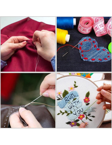 30 Agujas de Coser JollMono Premium con Enhebradores
