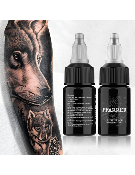 Tinta de Tatuaje Negra PFARRER 15ml Vegana Alta Calidad Tinta de Tatuaje Negra PFARRER 15ml Vegana Alta Calidad