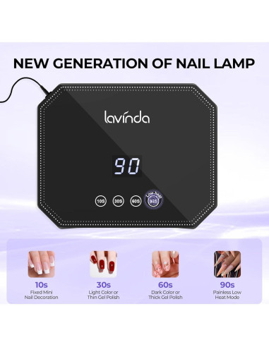 Lámpara UV LED Lavinda 54W para Uñas con Pantalla LCD