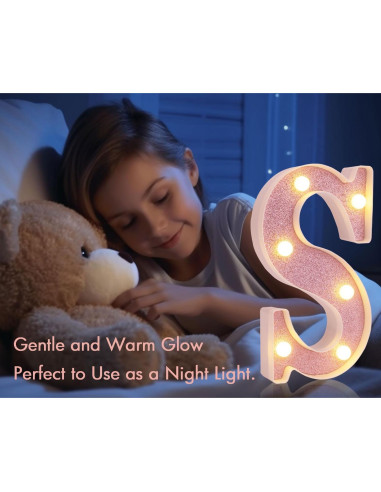Letras Iluminadas LED Rosa DyingSwan 21.8 cm para Decoración